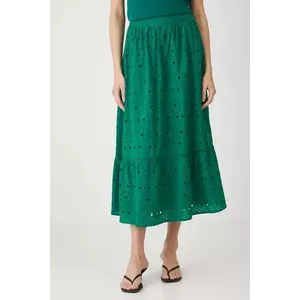 Medicine fusta din bumbac culoarea verde, maxi, evazati imagine