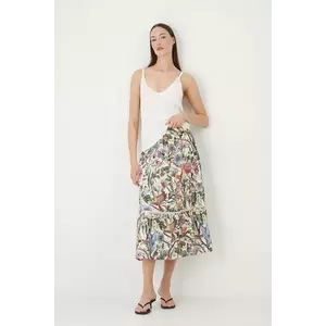 Medicine fusta din bumbac culoarea bej, maxi, evazati imagine