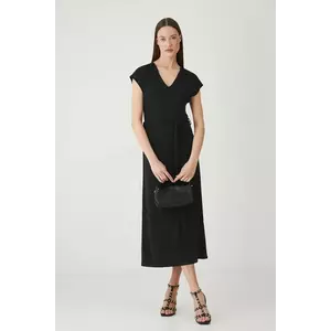 Medicine rochie culoarea negru, midi, drept imagine