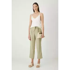 Medicine pantaloni culoarea verde, fason chinos, medium waist imagine
