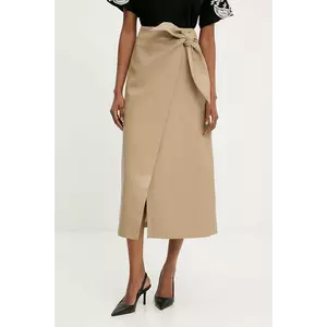Answear Lab fusta culoarea bej, midi, evazati imagine