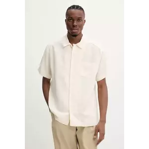 A.P.C. cămașă din amestec de in chemisette roy bărbați, culoarea bej, relaxed, VIALV.H12608 imagine