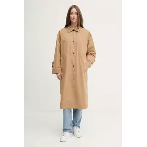 United Colors of Benetton trench femei, culoarea verde, de tranzitie, oversize, 241XDN07I imagine