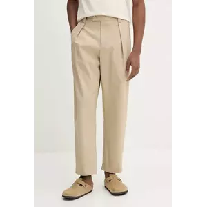 A.P.C. pantaloni de bumbac pantalon renato bărbați, culoarea bej, cu fason chinos, COHFU.H08428 imagine