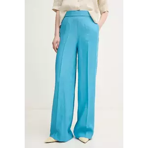 United Colors of Benetton pantaloni din in femei, drept, high waist, 4AGHDF08K imagine
