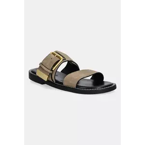 Marc O'Polo papuci din piele STINA 1B femei, culoarea bej, 50318691102100 imagine