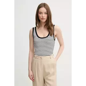 United Colors of Benetton top din bumbac culoarea alb, 30YSDH010 imagine
