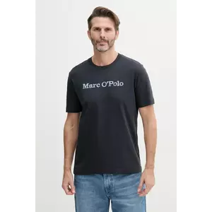 Marc O'Polo tricou din bumbac bărbați, culoarea bleumarin, cu imprimeu, 523201251182 imagine