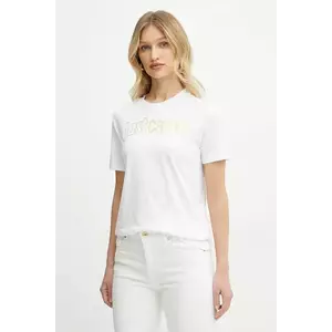 Just Cavalli tricou din bumbac culoarea alb, 78PAHT05 CJ500 imagine