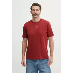 Marc O'Polo tricou din bumbac bărbați, culoarea bordo, cu imprimeu, 523201251382 imagine