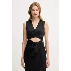 Sandro Ferrone vestă culoarea negru, desfacut, S23XBEBARMAN imagine