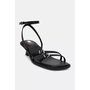Tommy Jeans sandale de piele THE NOHO SANDAL culoarea negru, EN0EN02779 imagine