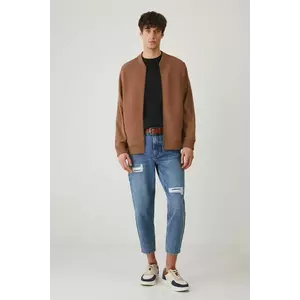Medicine bluza barbati, culoarea maro, neted imagine