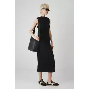 Medicine rochie culoarea negru, midi, mulata imagine