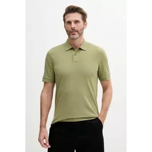 BOSS polo de bumbac culoarea verde, neted, 50468362 imagine
