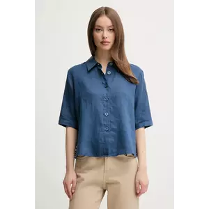 United Colors of Benetton camasa de in culoarea maro, cu guler clasic, regular imagine