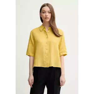 United Colors of Benetton camasa de in culoarea maro, cu guler clasic, regular imagine