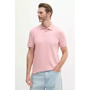 BOSS Orange tricou polo barbati, culoarea roz, neted, 50507803 imagine