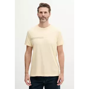 Tommy Jeans tricou bărbați, culoarea galben, cu imprimeu, DM0DM20779 imagine