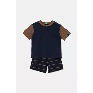 United Colors of Benetton pijamale de bumbac pentru copii 2-pack culoarea bleumarin, cu imprimeu, 30960P08R imagine