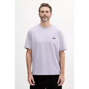 BOSS Orange tricou din bumbac barbati, culoarea violet, cu imprimeu, 50539195 imagine