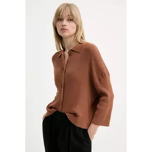 Sessun cardigan din bumbac culoarea maro, light, 25209014 imagine