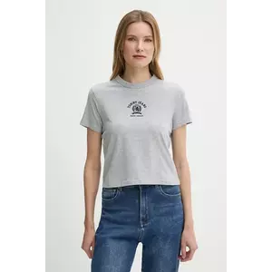 Tommy Jeans tricou din bumbac femei, culoarea gri, DW0DW20317 imagine