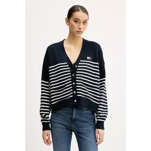 Tommy Jeans cardigan din bumbac culoarea bleumarin, DW0DW20257 imagine
