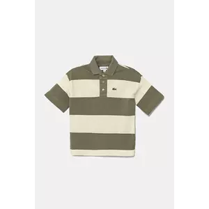 Lacoste tricouri polo din bumbac pentru copii culoarea verde, modelator, PJ8423 imagine