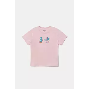 Under Armour tricou copii Big Logo Fill SS culoarea roz, 1389769 imagine