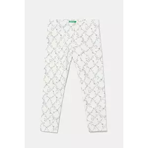 United Colors of Benetton leggins copii culoarea alb, cu imprimeu, 3SDSGF04U imagine