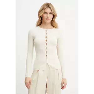 Elisabetta Franchi cardigan femei, culoarea bej, light, MK70S52E2 imagine