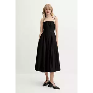 Stine Goya rochie culoarea negru, midi, evazati, SG-SS25-D092-2349 imagine