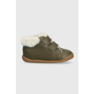 Pom D'api ghete de iarna pentru copii din piele FLEX-UP EASY FUR culoarea verde imagine