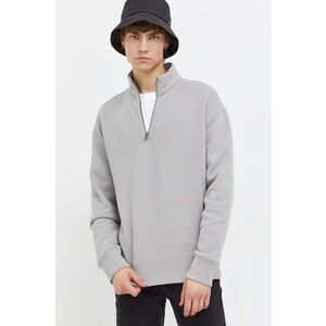 Hollister Co. bluza barbati, culoarea gri, neted imagine