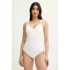 MICHAEL Michael Kors costum de baie dintr-o bucată LOGO TRIM SURPLICE ONE PIECE culoarea alb, cupa usor rigidizata, MM7M759 imagine