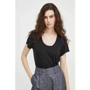 American Vintage tricou femei, culoarea negru imagine