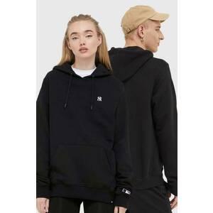 47brand bluza MLB New York Yankees culoarea negru, cu glugă, cu imprimeu imagine
