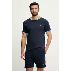 Fila pijamale de bumbac culoarea albastru marin, cu imprimeu, FPS1191 imagine
