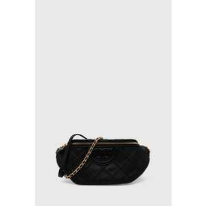 Tory Burch borseta de piele Fleming Soft culoarea negru, 160132.001 imagine