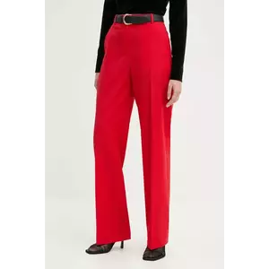 BOSS pantaloni femei, culoarea roșu, drept, medium waist, 50530900 imagine