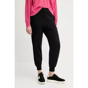 United Colors of Benetton pantaloni de trening din bumbac femei, culoarea negru, neted, 3UNIDF01A imagine