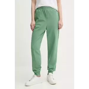 United Colors of Benetton pantaloni de trening din bumbac femei, culoarea verde, neted, 3UNIDF01A imagine