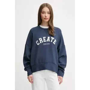 Mos Mosh bluza femei, culoarea albastru marin, cu imprimeu, 168550 imagine