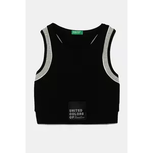 United Colors of Benetton top copii culoarea negru, 3P4ZCH01U imagine