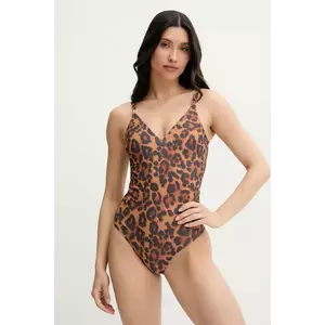 Chantelle costum de baie dintr-o bucată SAUVAGE culoarea maro, cupa usor rigidizata, C17UUF imagine
