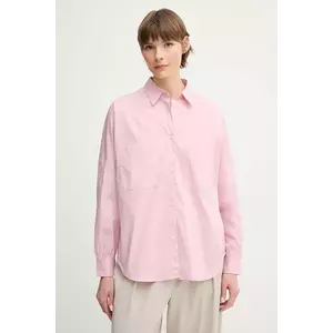 United Colors of Benetton cămașă femei, culoarea roz, cu guler clasic, relaxed, 54KXDQ0B2 imagine