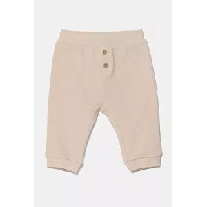 United Colors of Benetton pantaloni din bumbac pentru bebeluși culoarea roz, uni, 3X3MAF027 imagine