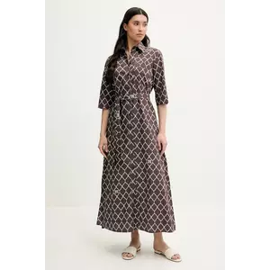 Max Mara Beachwear rochie din bumbac culoarea maro, 2516221049600 imagine