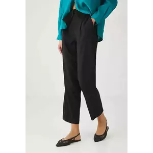 Medicine pantaloni culoarea negru, fason chinos, medium waist imagine